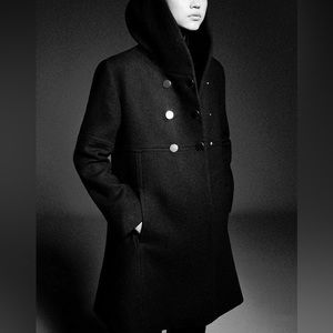 ZARA WOOL BLEND COAT WITH WRAP COLLAR